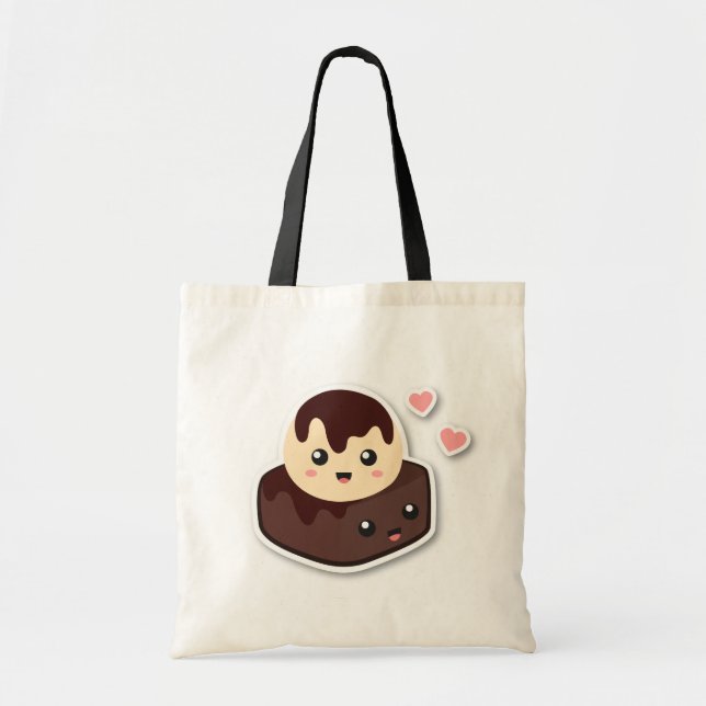 Bolsa Tote Ótimo par de Sorvete de Baunilha e Brownie (Frente)