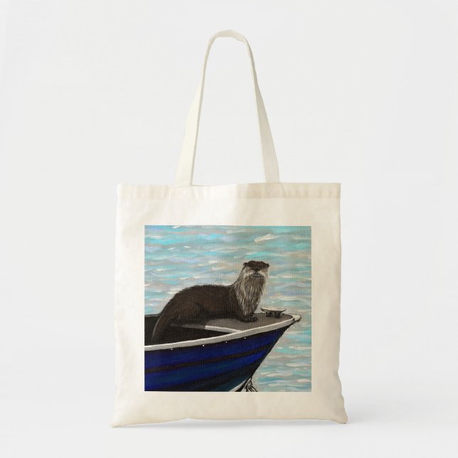 Bolsa Tote Otter em uma pintura de barco (Frente)