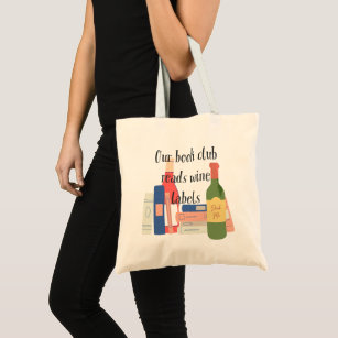 Bolsa Tote Our Book Club Reads Wine Labels 