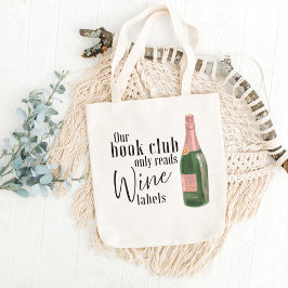 Bolsa Tote Our Book Club Reads Wine Labels Funny Watercolor
