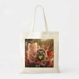 Bolsa Tote ouriço fofo de agosto com coração de peridoto