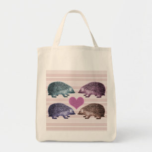 Bolsa Tote Ouriços no amor - quatro ouriços adoráveis