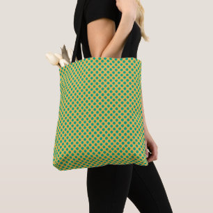 Bolsa Tote Ouro amarelo com as bolinhas STaylor do verde