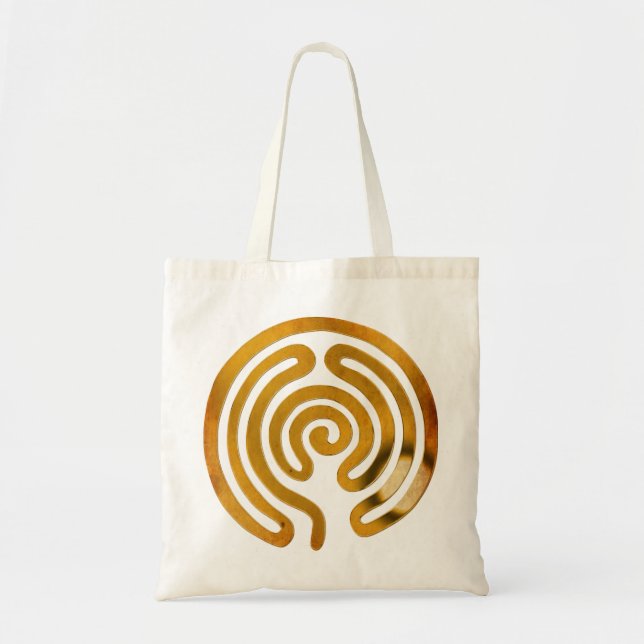 Bolsa Tote ouro antigo labirinto (Frente)