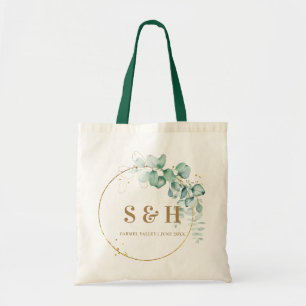 Bolsa Tote Ouro Botânico Folhagem Personalizar Monograma