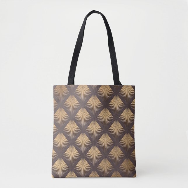 Bolsa Tote Ouro de Art Deco: Minimalístico sem costura (Frente)