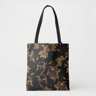 Bolsa Tote Ouro de bordados de renascimento de patamar sem co