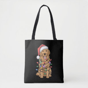 Bolsa Tote Ouro de Natal Cachorro de Retriever Dom presente P