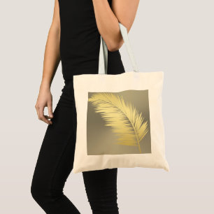 Bolsa Tote Ouro de Palmeiras tropicais