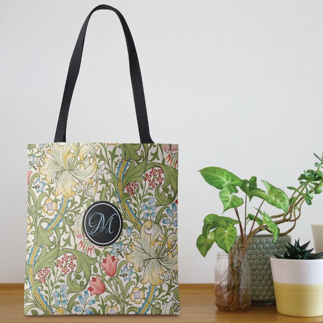 Bolsa Tote Ouro do Monograma Lily William Morris (Criador carregado)