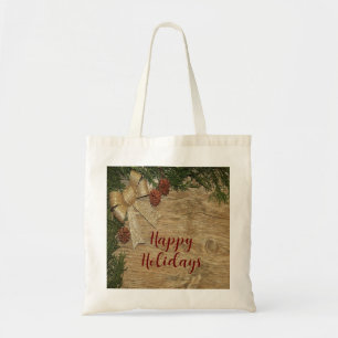 Bolsa Tote Ouro do Partido do Natal Verde Deixa a Rússia Verm