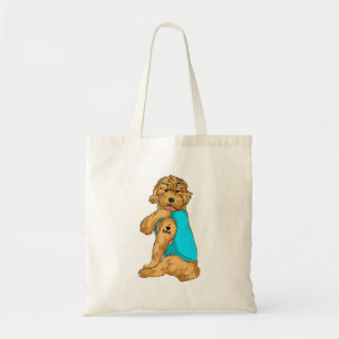 Bolsa Tote Ouro Doodle I Love Pai Tatto Roupa Dog Pai