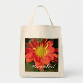 Bolsa Tote Ouro, flores de margarida cor laranja.