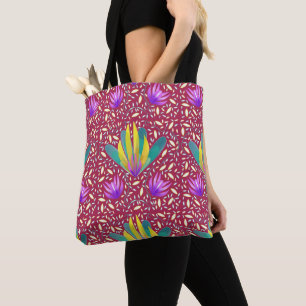 Bolsa Tote Ouro floresce em chalé - padrão floral elegante