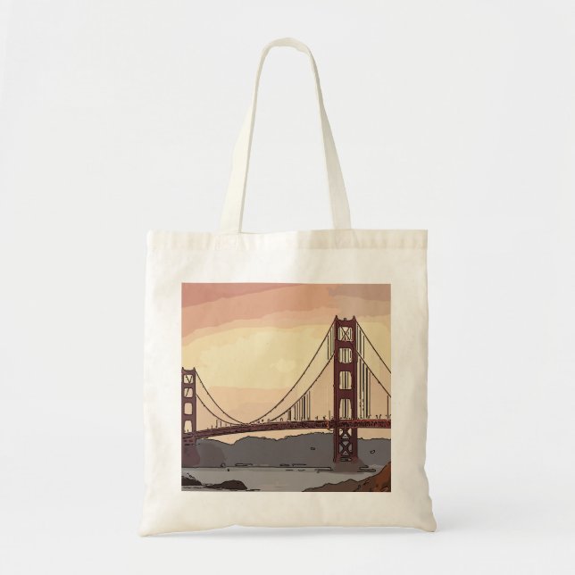 Bolsa Tote Ouro Gate Bridge San Francisco Califórnia (Frente)