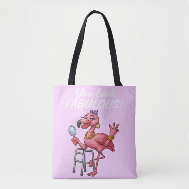 Bolsa Tote Ouro Glam Flamingo (Frente)