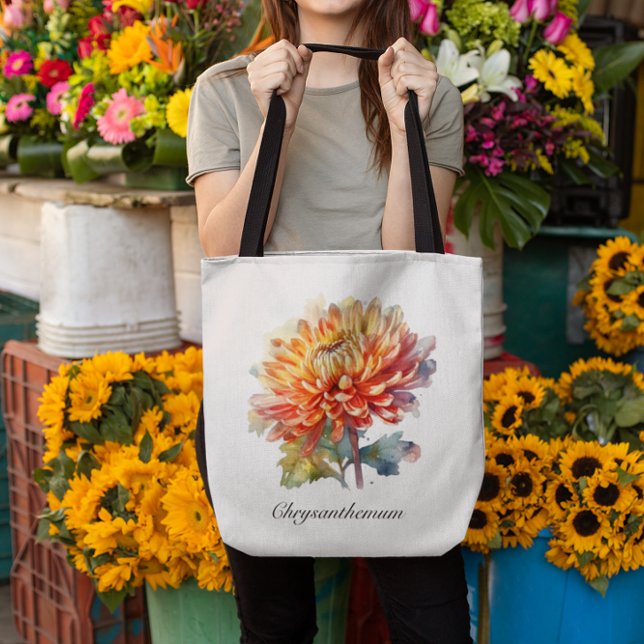 Bolsa Tote Ouro Harvest Chrysanthemum, personalizado (Criador carregado)