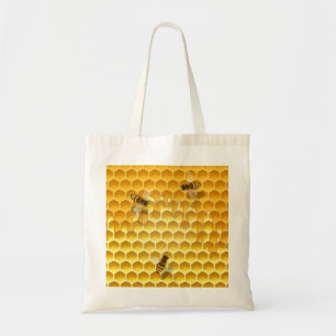 Bolsa Tote Ouro Honeycomb com abelhas Personalizável