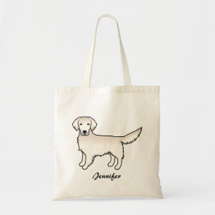 Bolsa Tote Ouro Inglês de Cream, Retriever, Cão e Nome