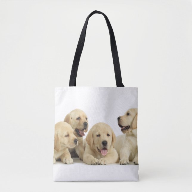 Bolsa Tote Ouro Labrador Puppie (Frente)