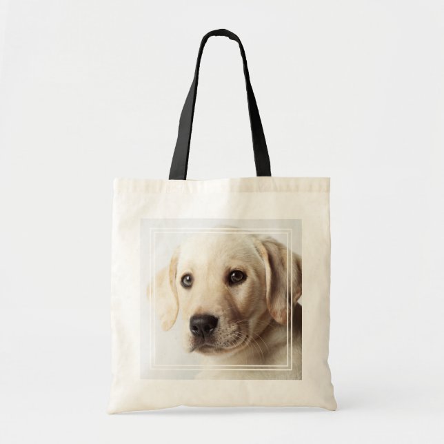 Bolsa Tote Ouro Labrador Puppy Closeup (Frente)