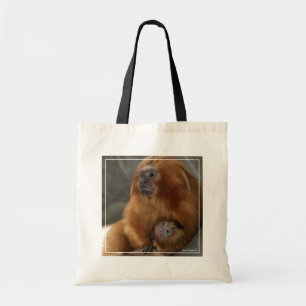 Bolsa Tote Ouro Lion Tamarin com bebê