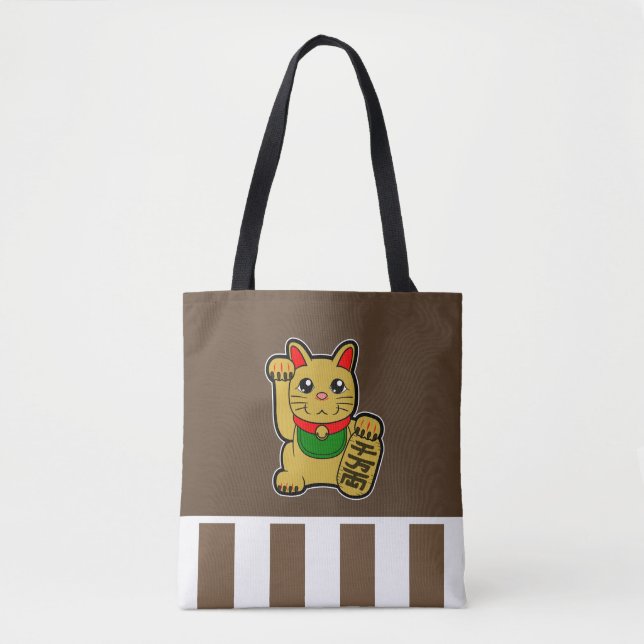 Bolsa Tote Ouro Lucky Cat (Frente)