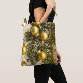 Bolsa Tote Ouro Melody Decor de Natal