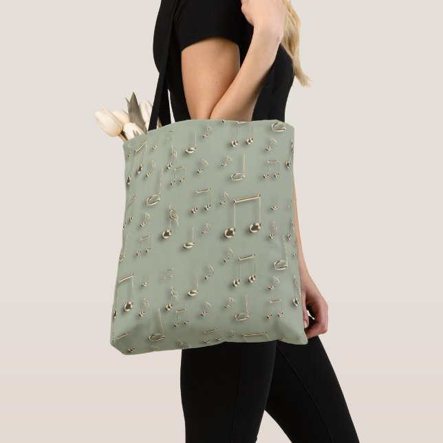 Bolsa Tote ouro musical em verde sage (Close Up)