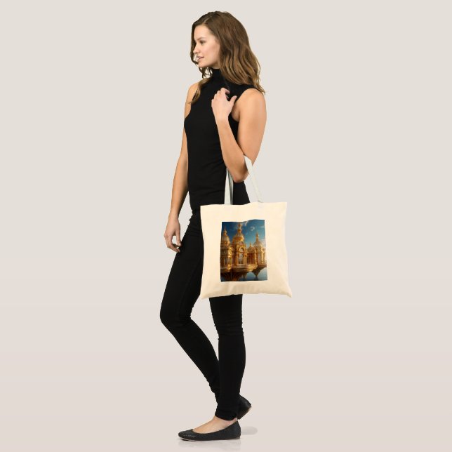Bolsa Tote Ouro nuvem céu deus Viagem (Frente (modelo))