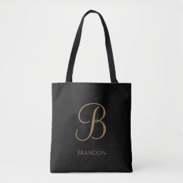 Bolsa Tote Ouro Preto Nome Personalizado e Monograma