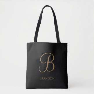 Bolsa Tote Ouro Preto Nome Personalizado e Monograma