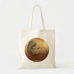 Bolsa Tote Ouro Ram Chinês Ano Astrologia Zodiac Tote Bag