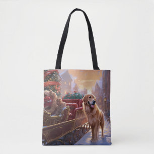 Bolsa Tote Ouro Retriever Natal Festivo