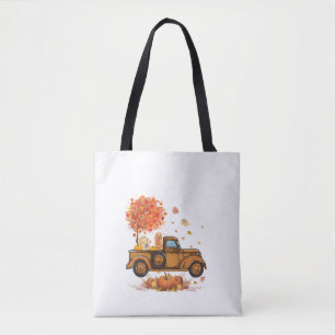 Bolsa Tote Ouro Retriever Pumpkin Caminhão outono Folha