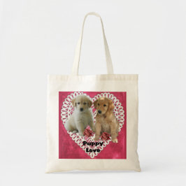 Bolsa Tote Ouro Retriever Puppies Dias de os namorados