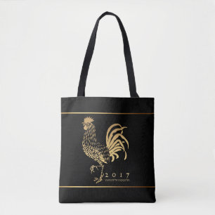 Bolsa Tote Ouro Rooster Ano Novo 2017 Black Bag 2