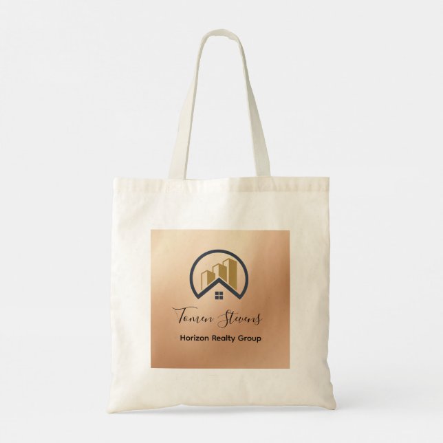 Bolsa Tote Ouro Rosa | Imobiliário de Cor Vermelha (Verso)