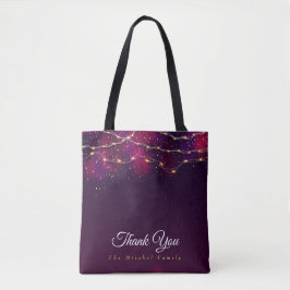 Bolsa Tote Ouro Russo Personalizado Ouro Roxo Obrigado presen