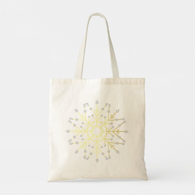 Bolsa Tote Ouro Snowflake (Verso)