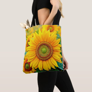 Bolsa Tote Ouro Sunflower Field Serenity Design
