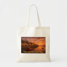 Bolsa Tote Ouro Sunset Sobre Vila Costeira