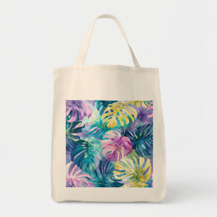 Bolsa Tote Ouro Watercolor - Folhas Tropicais