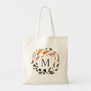 Bolsa Tote outono sentir monograma floral