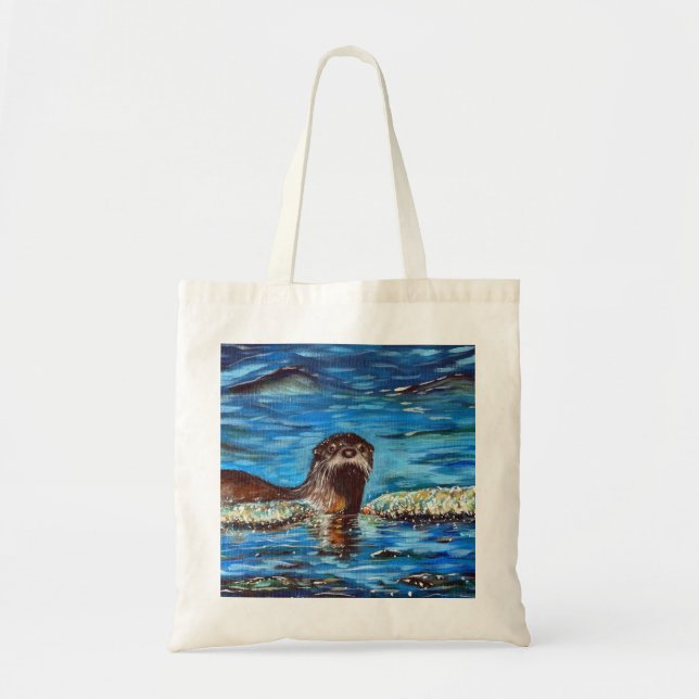 Bolsa Tote Outra na pintura de ondas (Frente)
