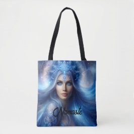 Bolsa Tote Outros tons azuis da Deusa Mundialmente. Texto edi