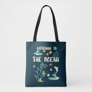 Bolsa Tote Ouvindo O Oceano, Dia Da Terra,