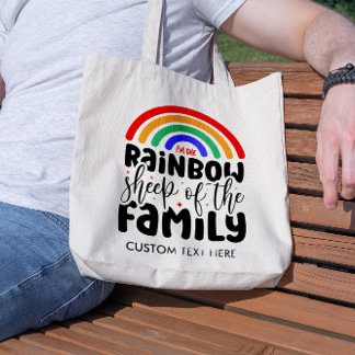BOLSA TOTE OVELHA ARCO-ÍRIS DA FAMÍLIA