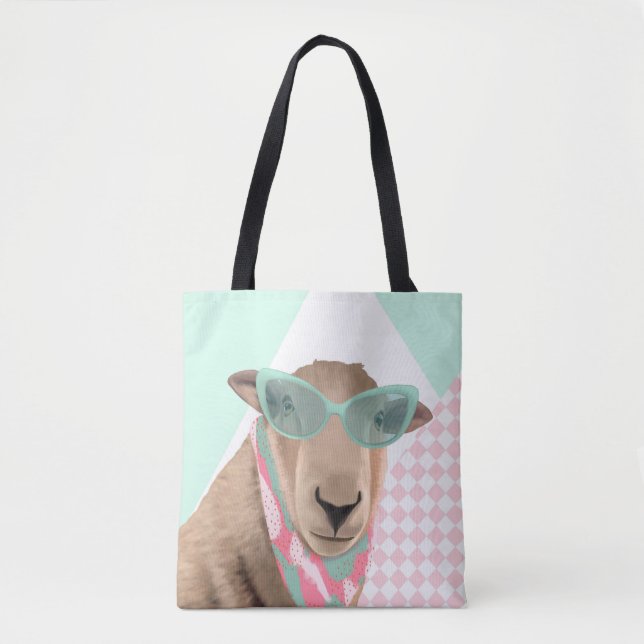 Bolsa Tote Ovelha Bonita Com Óculos (Frente)