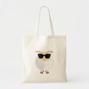 Bolsa Tote Ovelha Legal Engraçada de Óculos de Sol Animal de 